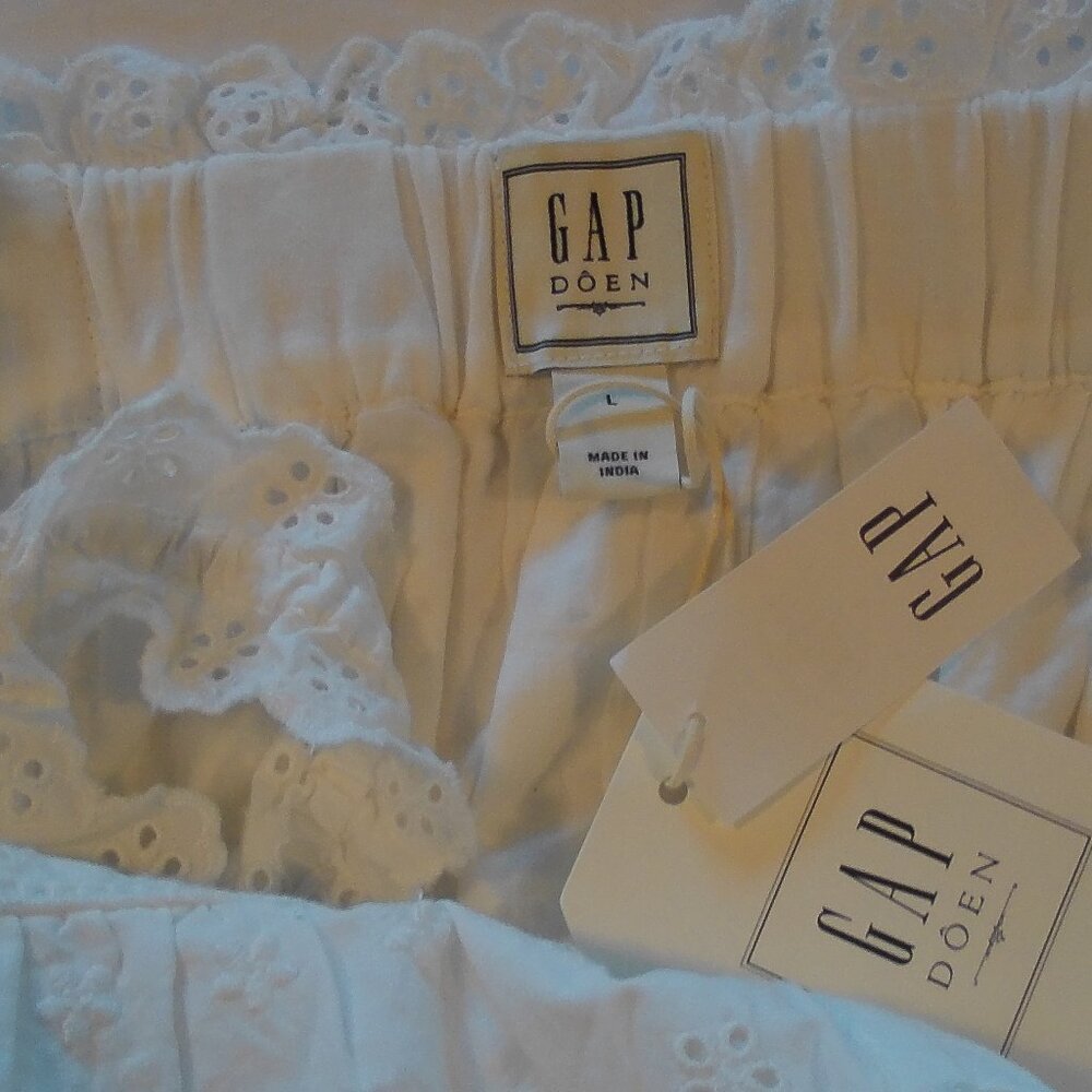 NWT: Doen X GAP Eyelet Midi Dress Off White Size L - Picture 5 of 12